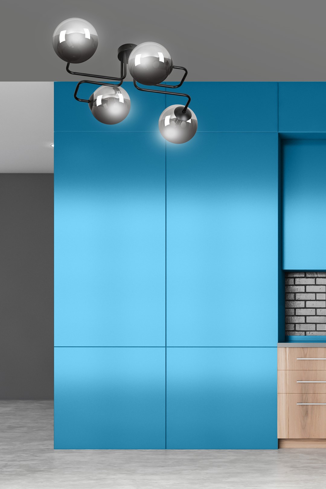 Emibig Stropna svjetiljka BRENDI 230V 10W MAX LED E14 Čelik/ Staklo Crna