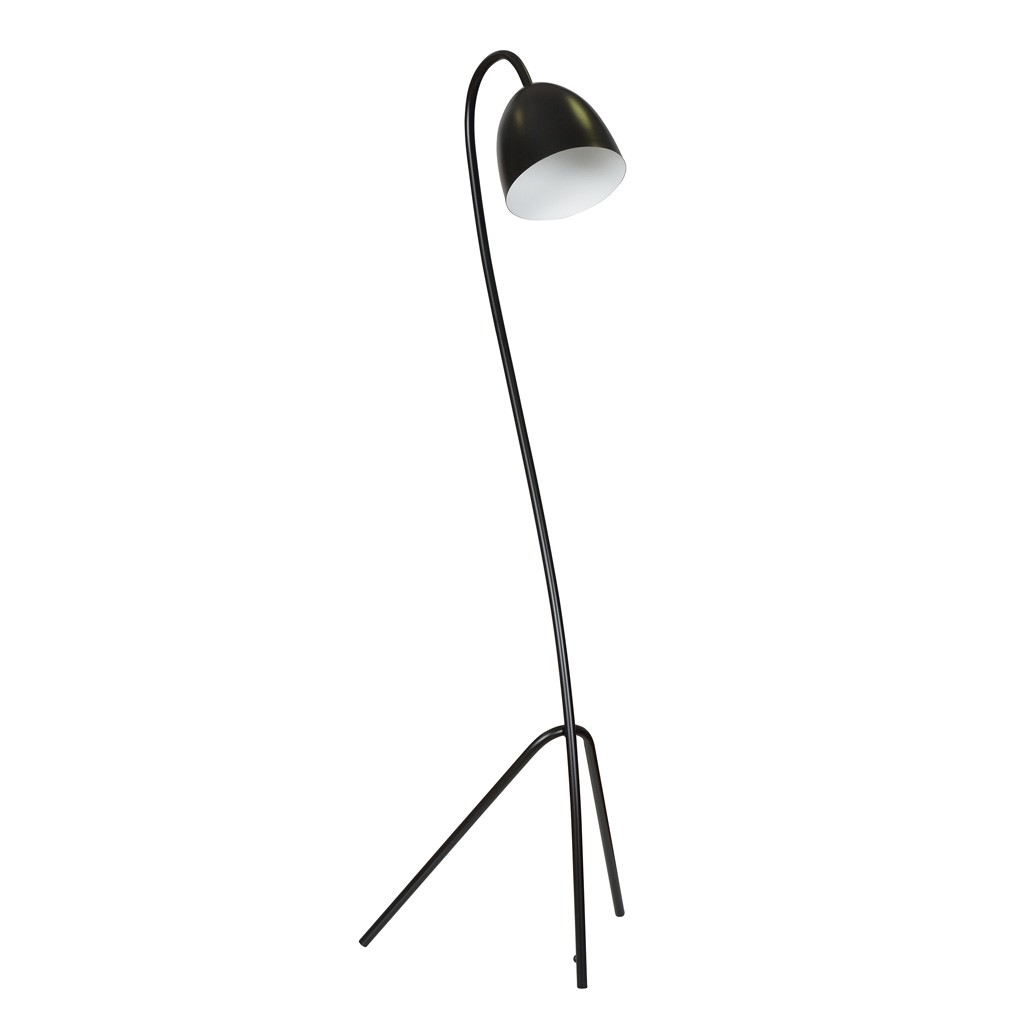 Emibig Podna lampa HARIS 230V 15W MAX LED E27 Čelik Crna/ Bijela