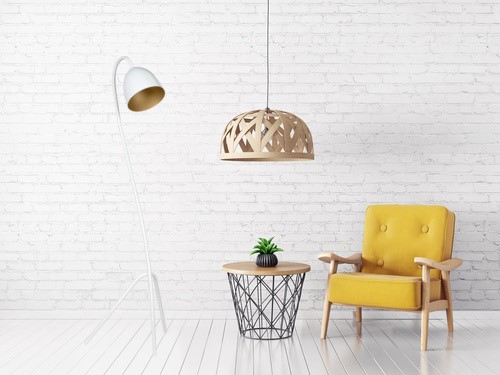 Emibig Podna lampa HARIS 230V 15W MAX LED E27 Čelik Bijela/ Zlatna