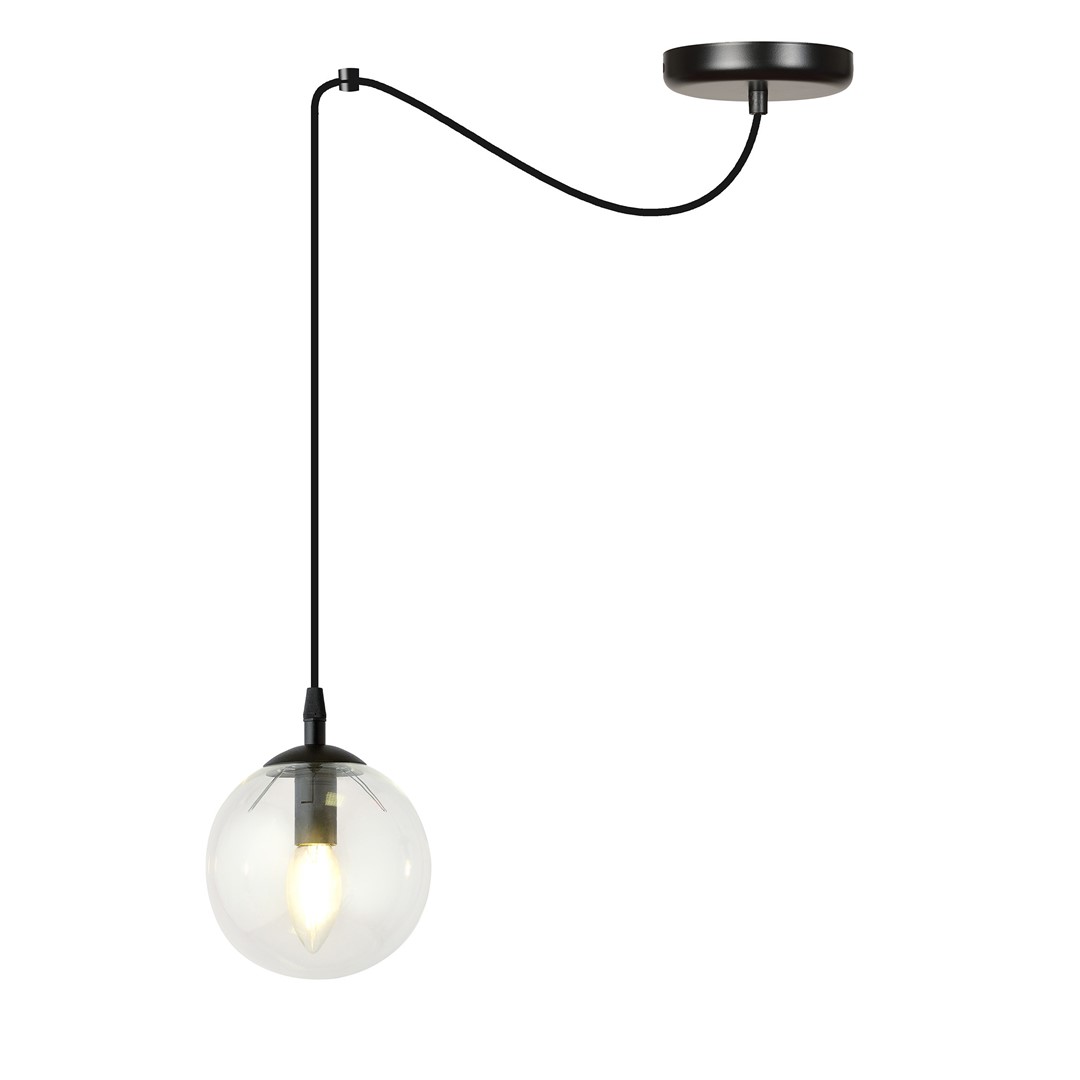 Emibig Visilica GIGI 230V 10W MAX LED E14 Čelik/ Staklo Crna