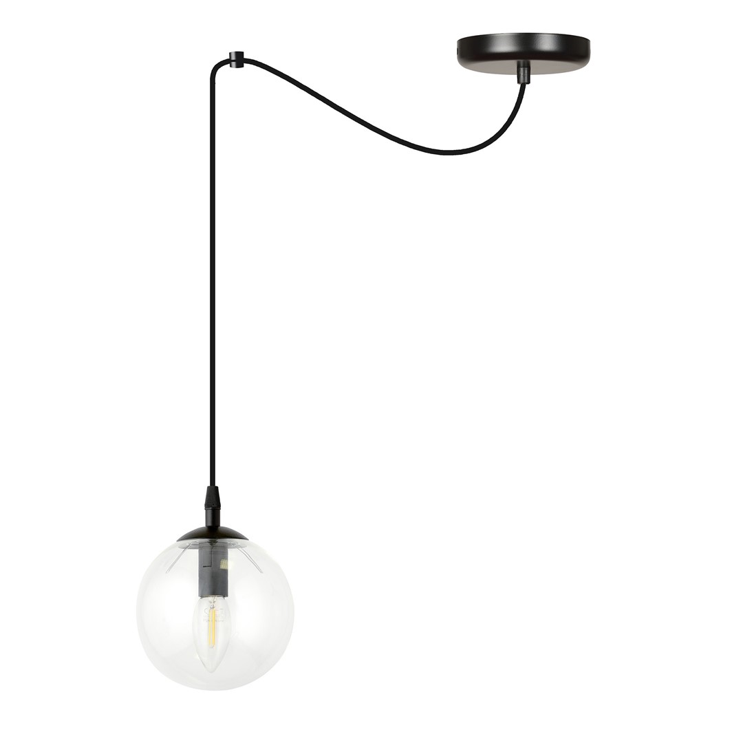 Emibig Visilica GIGI 230V 10W MAX LED E14 Čelik/ Staklo Crna