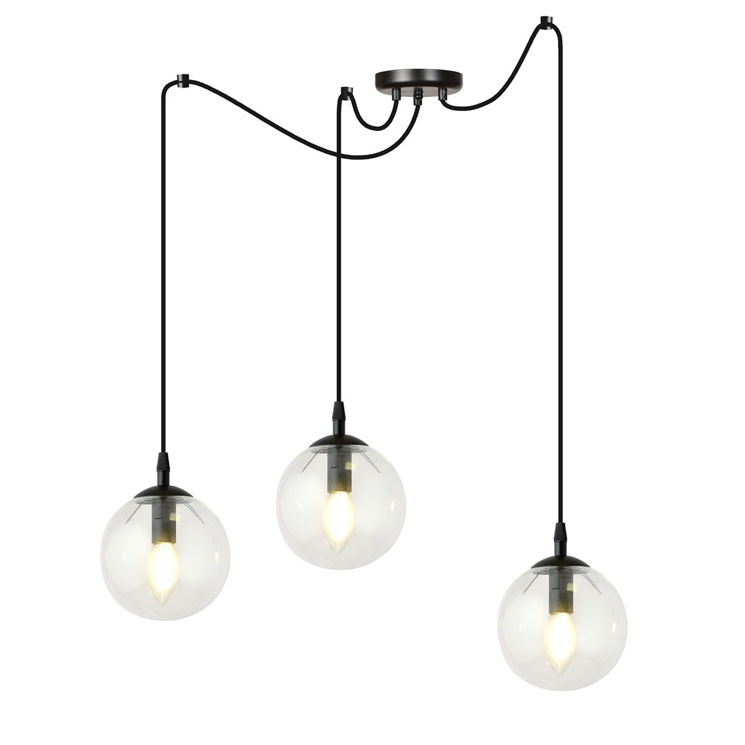 Emibig Visilica GIGI 230V 10W MAX LED E14 Čelik/ Staklo Crna