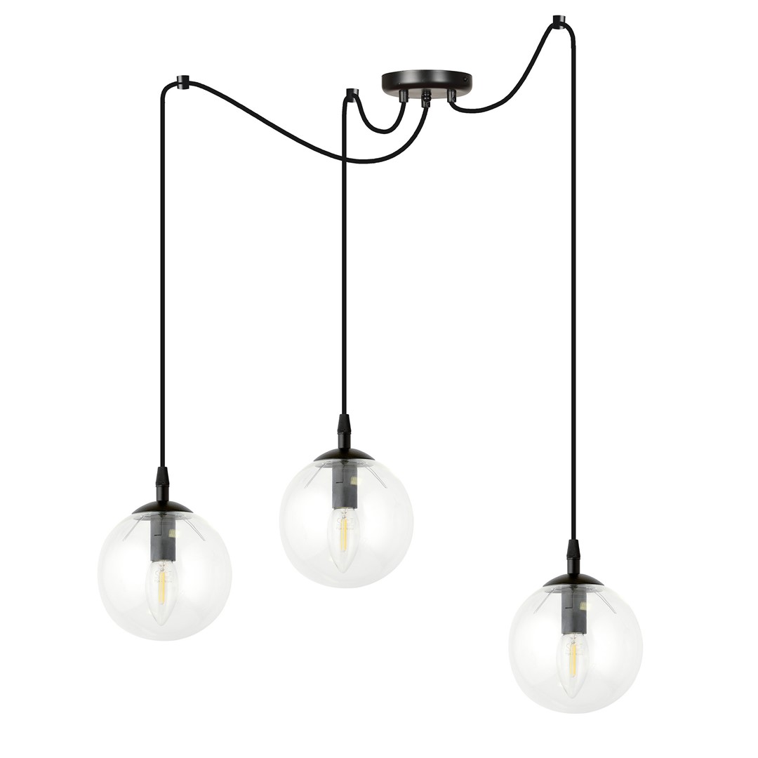 Emibig Visilica GIGI 230V 10W MAX LED E14 Čelik/ Staklo Crna