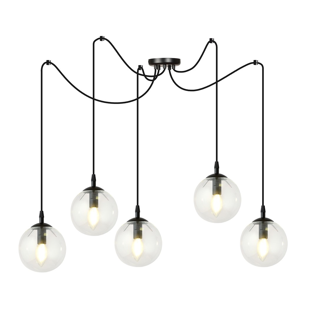 Emibig Visilica GIGI 230V 10W MAX LED E14 Čelik/ Staklo Crna