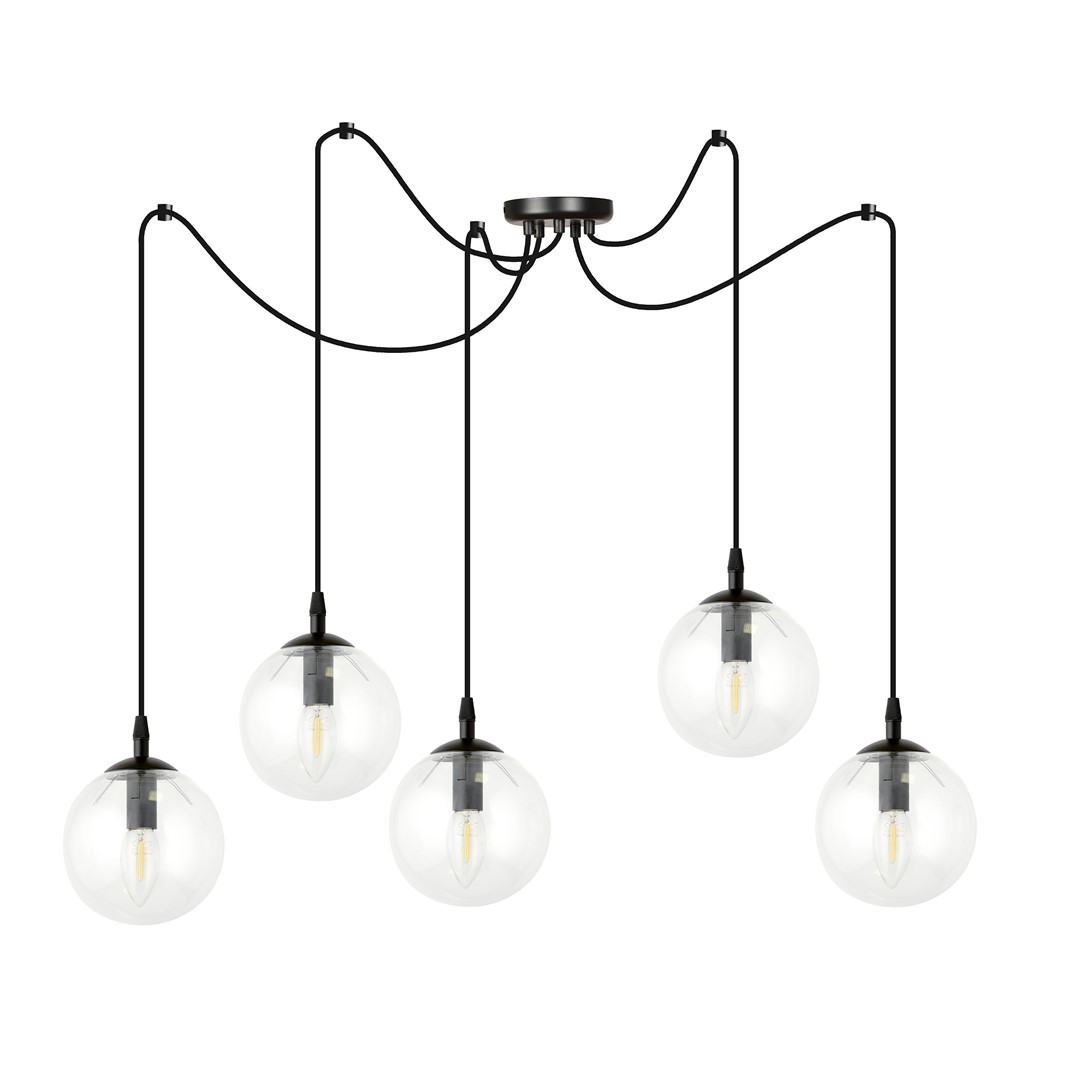 Emibig Visilica GIGI 230V 10W MAX LED E14 Čelik/ Staklo Crna