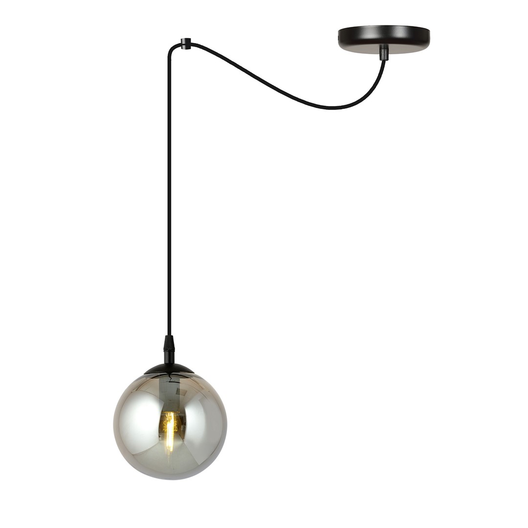 Emibig Visilica GIGI 230V 10W MAX LED E14 Čelik/ Staklo Crna
