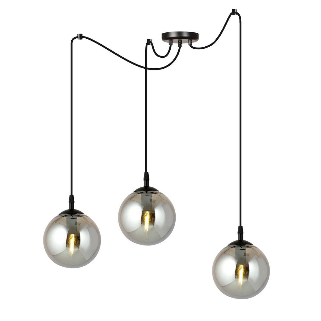 Emibig Visilica GIGI 230V 10W MAX LED E14 Čelik/ Staklo Crna