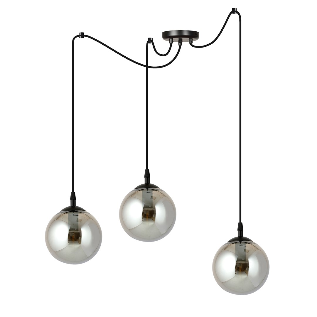 Emibig Visilica GIGI 230V 10W MAX LED E14 Čelik/ Staklo Crna