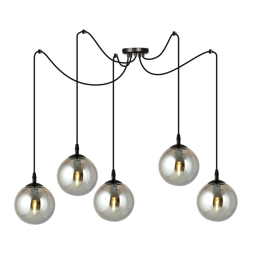 Emibig Visilica GIGI 230V 10W MAX LED E14 Čelik/ Staklo Crna