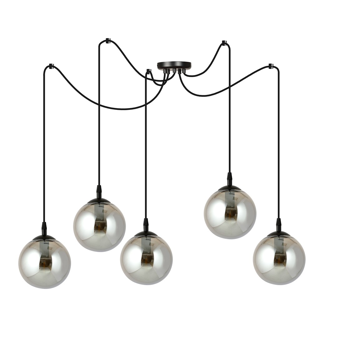 Emibig Visilica GIGI 230V 10W MAX LED E14 Čelik/ Staklo Crna