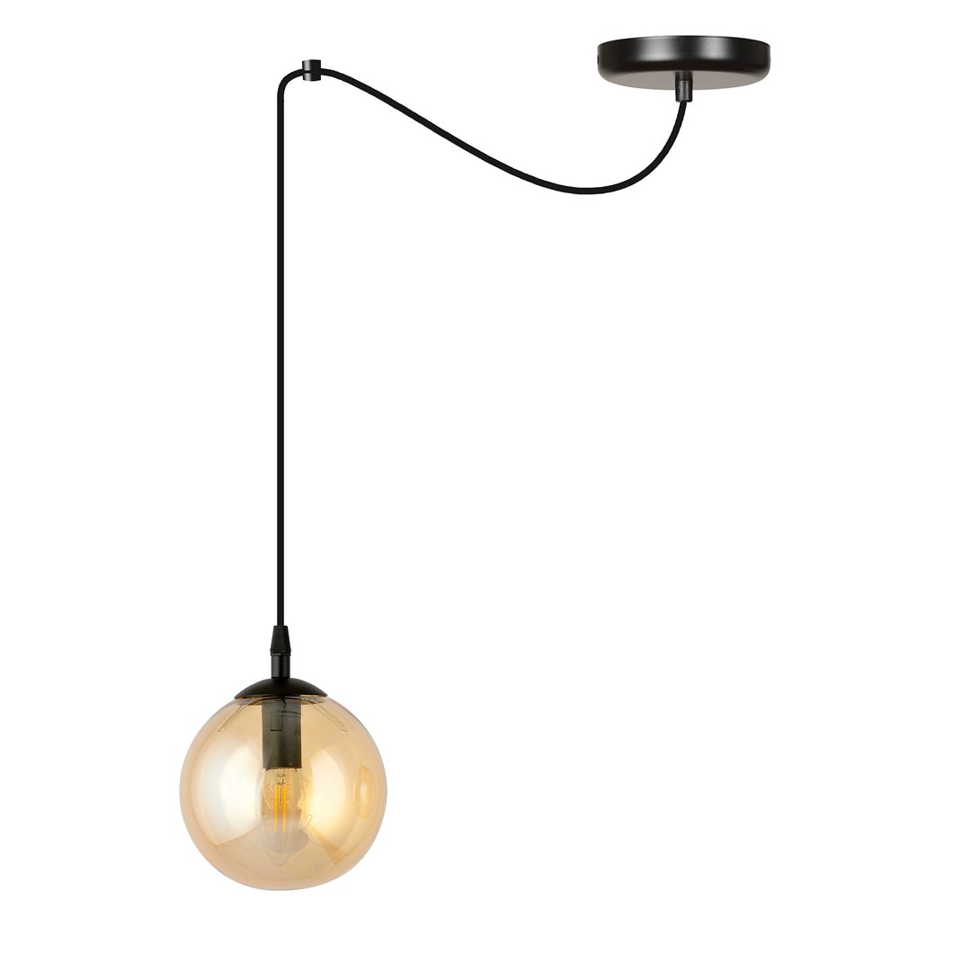 Emibig Visilica GIGI 230V 10W MAX LED E14 Čelik/ Staklo Crna