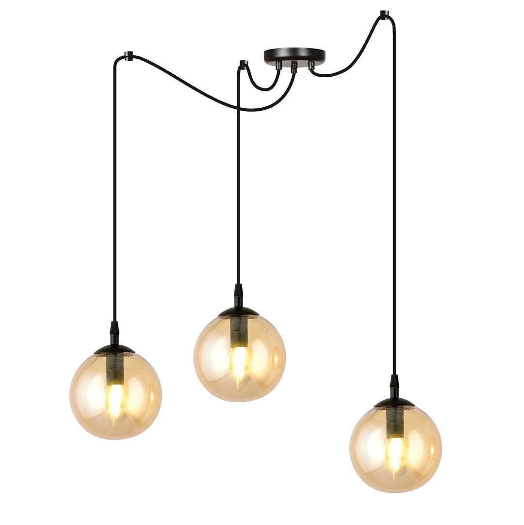 Emibig Visilica GIGI 230V 10W MAX LED E14 Čelik/ Staklo Crna