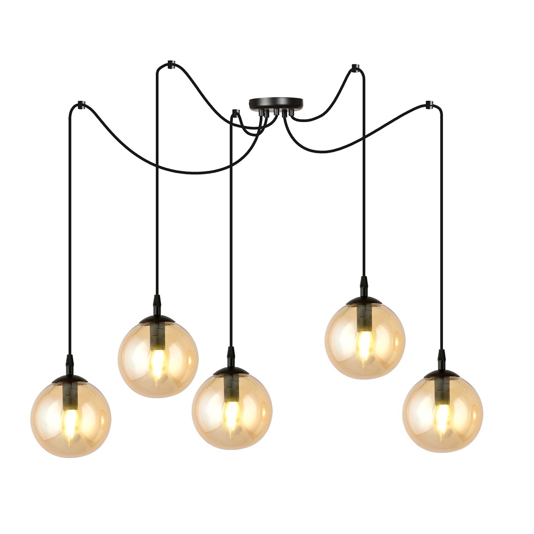 Emibig Visilica GIGI 230V 10W MAX LED E14 Čelik/ Staklo Crna