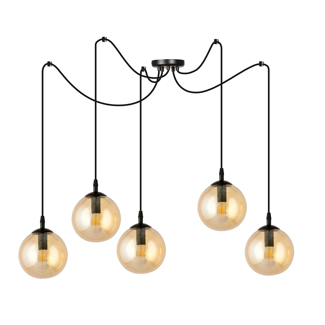 Emibig Visilica GIGI 230V 10W MAX LED E14 Čelik/ Staklo Crna