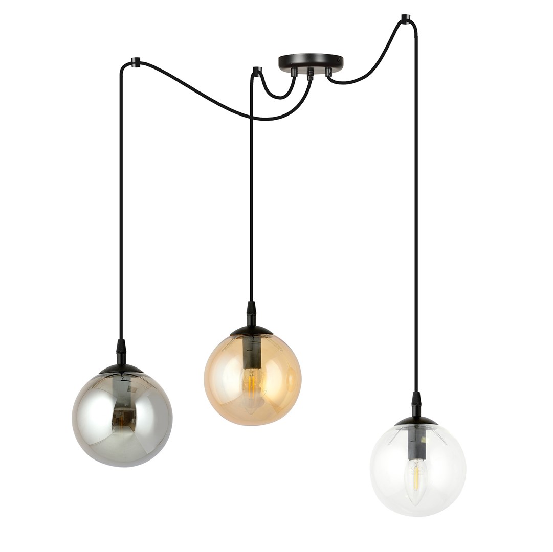 Emibig Visilica GIGI 230V 10W MAX LED E14 Čelik/ Staklo Crna