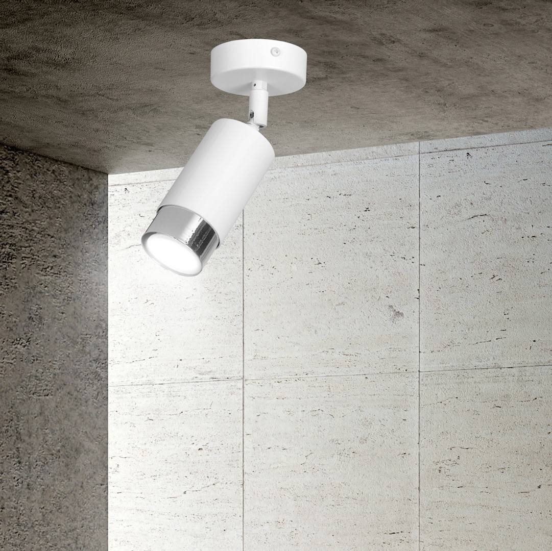 Emibig Stropna svjetiljka HIRO 230V 10W MAX LED GU10 Čelik Bijela/ Zlatna