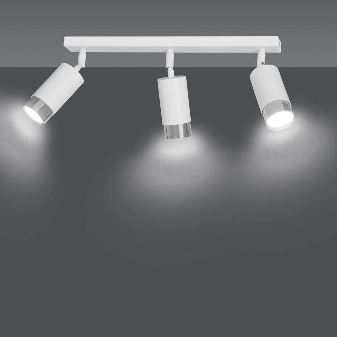 Emibig Stropna svjetiljka HIRO 230V 10W MAX LED GU10 Čelik Bijela/ Srebrna