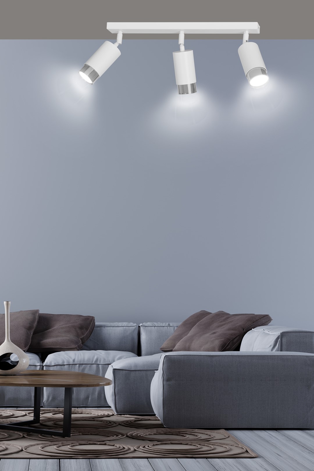 Emibig Stropna svjetiljka HIRO 230V 10W MAX LED GU10 Čelik Bijela/ Srebrna
