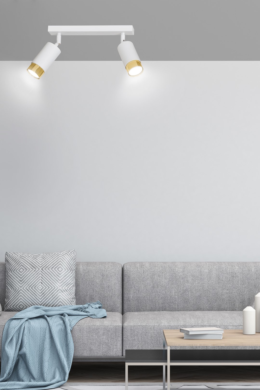 Emibig Stropna svjetiljka HIRO 230V 10W MAX LED GU10 Čelik Bijela/ Zlatna