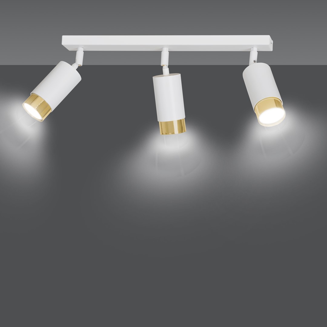 Emibig Stropna svjetiljka HIRO 230V 10W MAX LED GU10 Čelik Bijela/ Zlatna