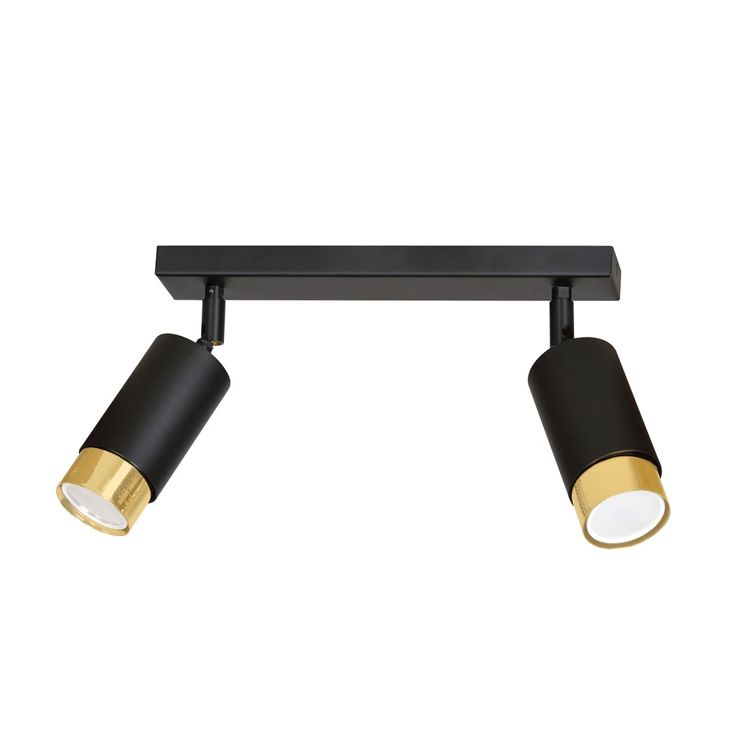 Emibig Stropna svjetiljka HIRO 230V 10W MAX LED GU10 Čelik Crna/ Zlatna