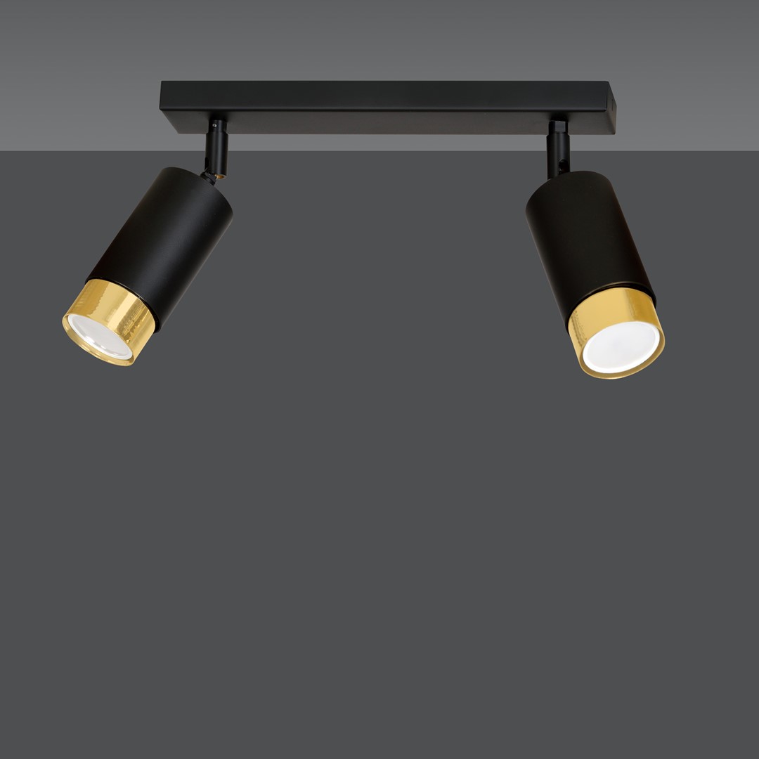Emibig Stropna svjetiljka HIRO 230V 10W MAX LED GU10 Čelik Crna/ Zlatna