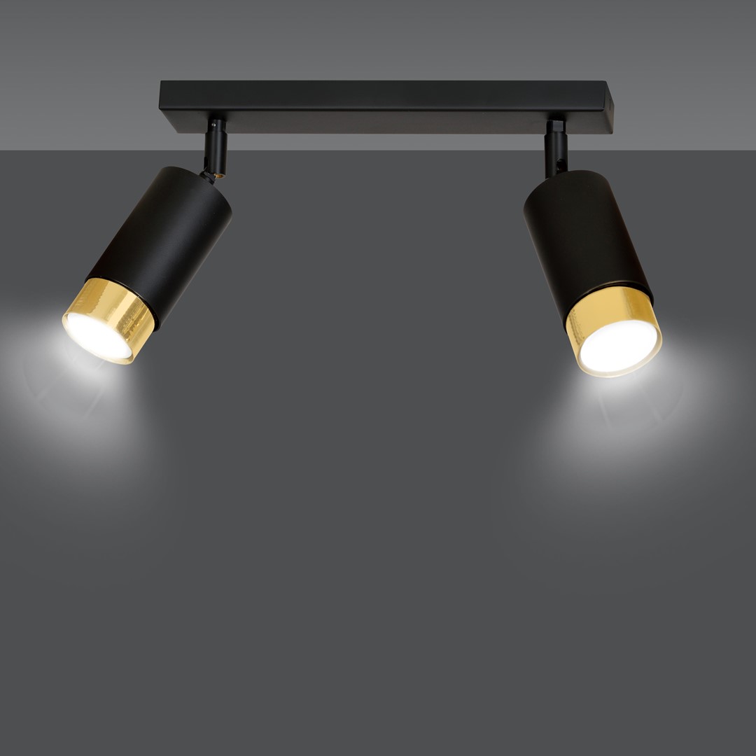 Emibig Stropna svjetiljka HIRO 230V 10W MAX LED GU10 Čelik Crna/ Zlatna