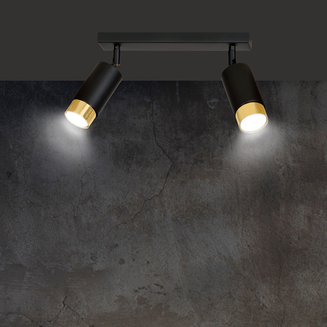 Emibig Stropna svjetiljka HIRO 230V 10W MAX LED GU10 Čelik Crna/ Zlatna