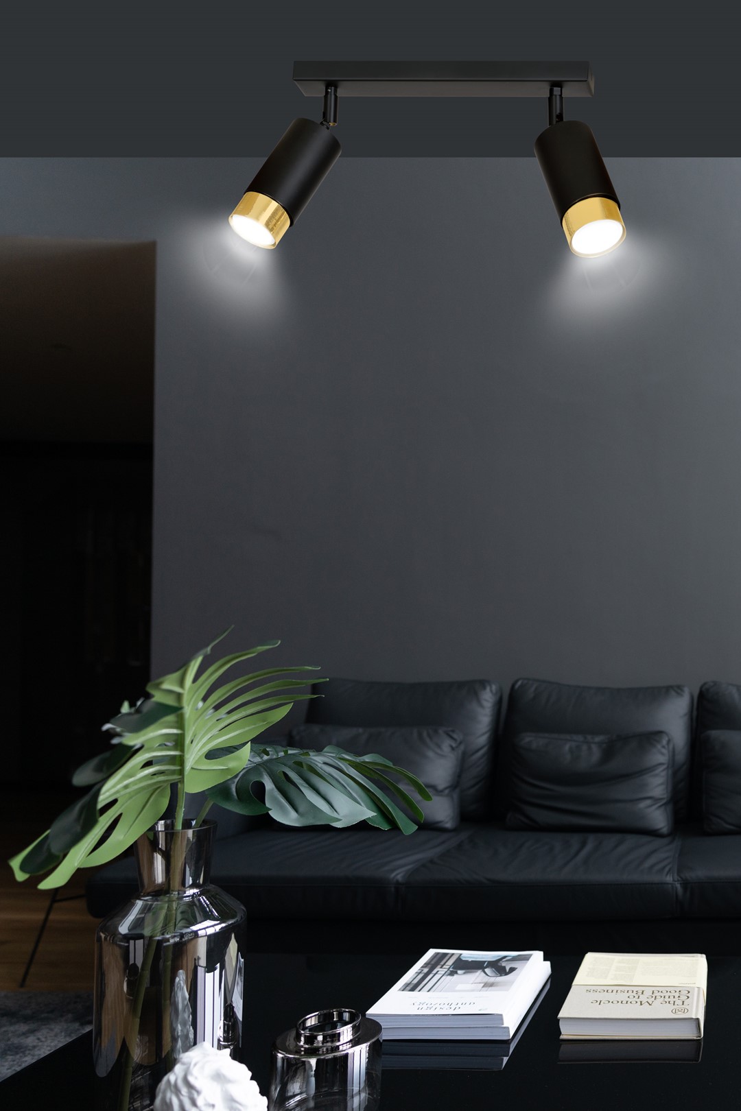 Emibig Stropna svjetiljka HIRO 230V 10W MAX LED GU10 Čelik Crna/ Zlatna
