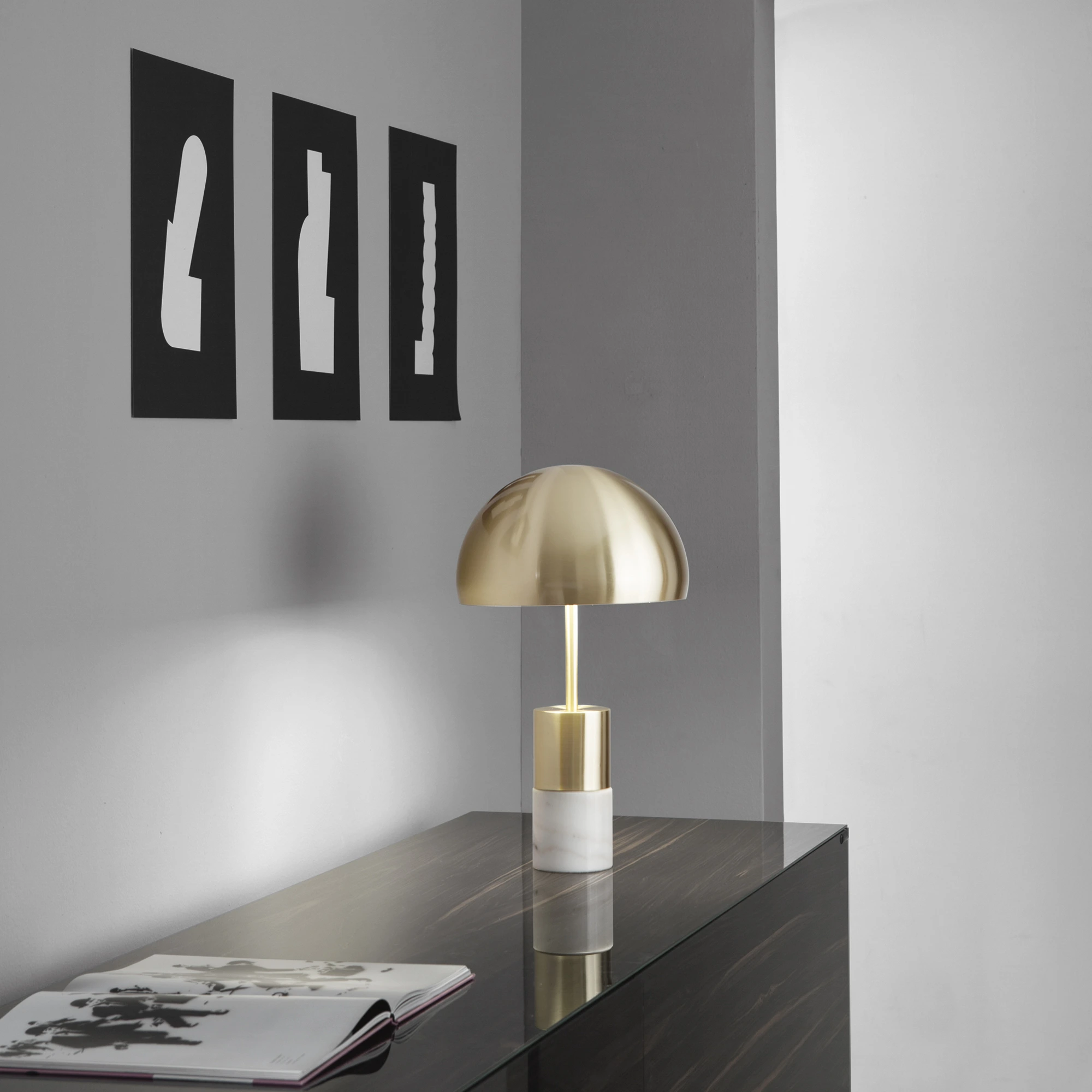 Luce Design Stolna lampa 2xE14 Metal Zlatna/Mramor
