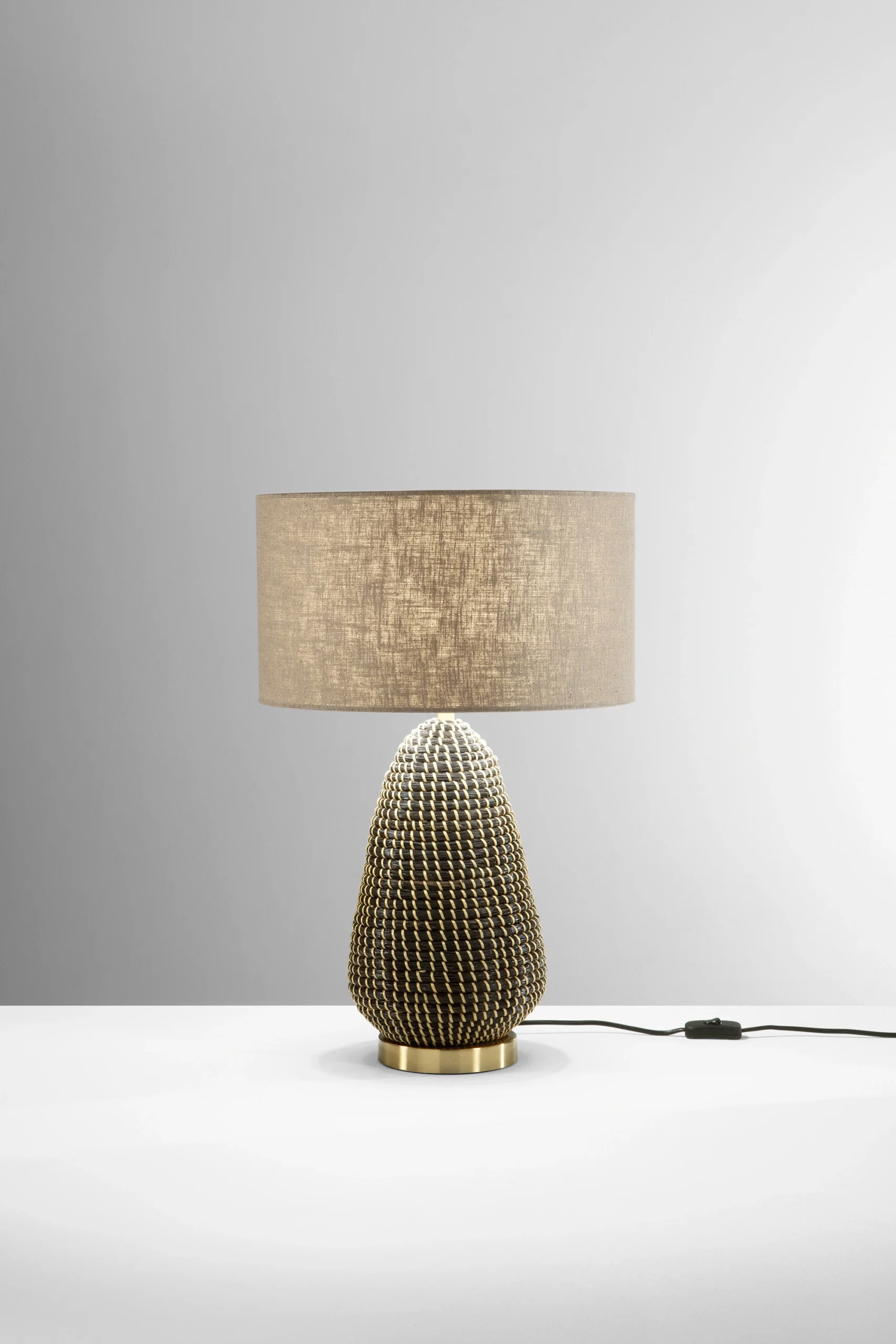 Luce Design Stolna lampa POSIDONIA 1xE27 Morska trava/Metal/Platno