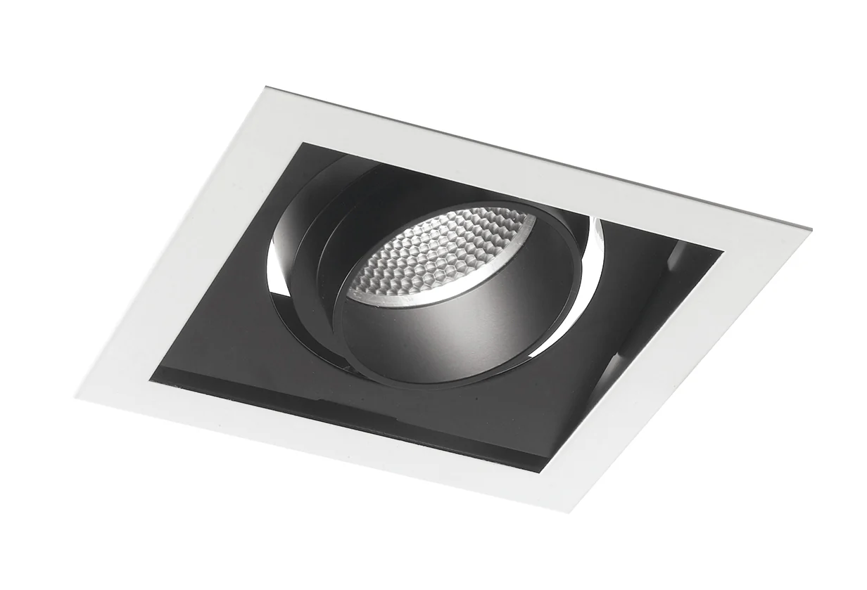 Intec Ugradbeni LED Reflektor Apollo Pravokutni 1x30W 3000K Aluminij Crno-Bijeli