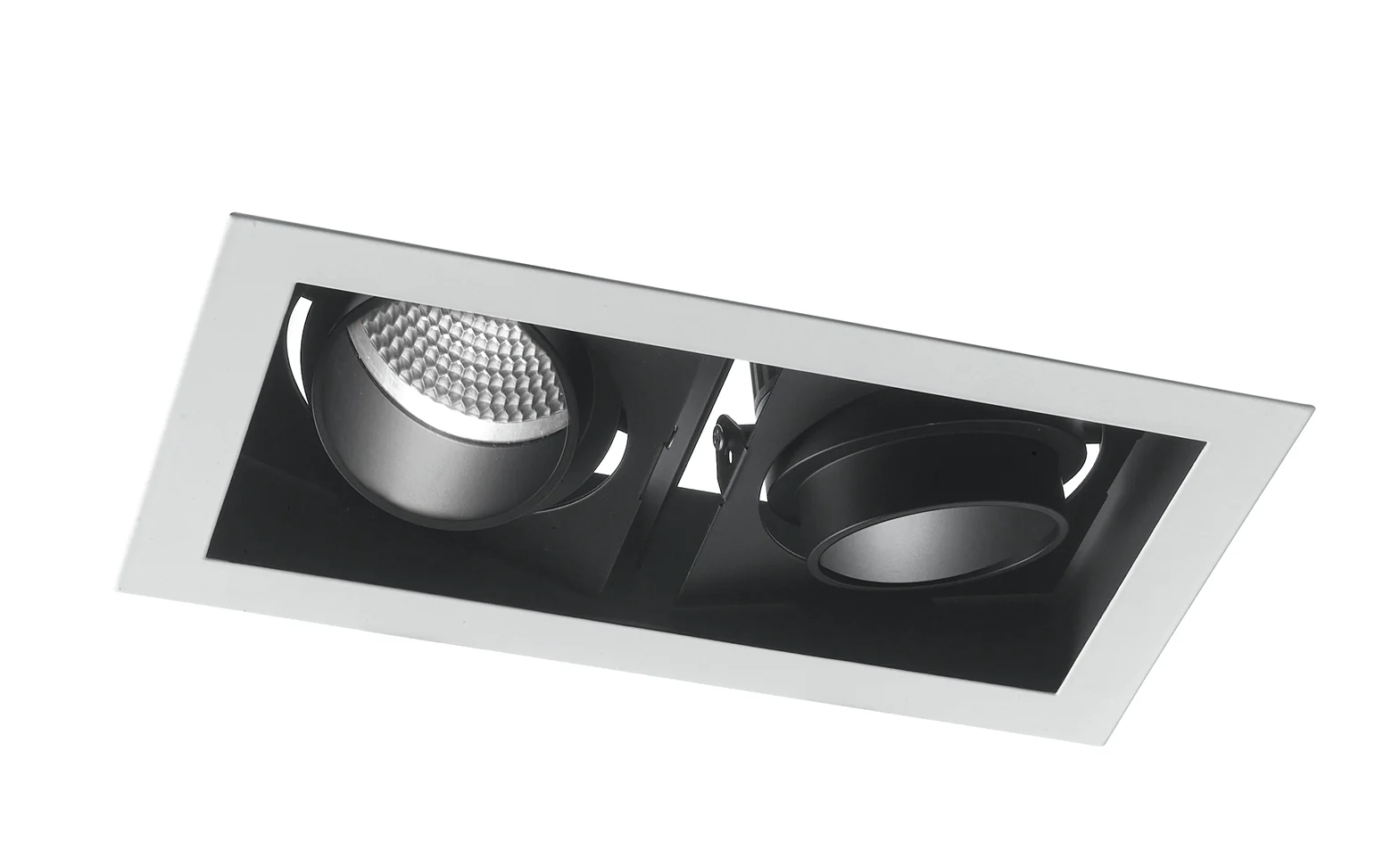 Intec Ugradbeni LED Reflektor Apollo Pravokutni 2x45W 3000K Aluminij Crno-Bijeli