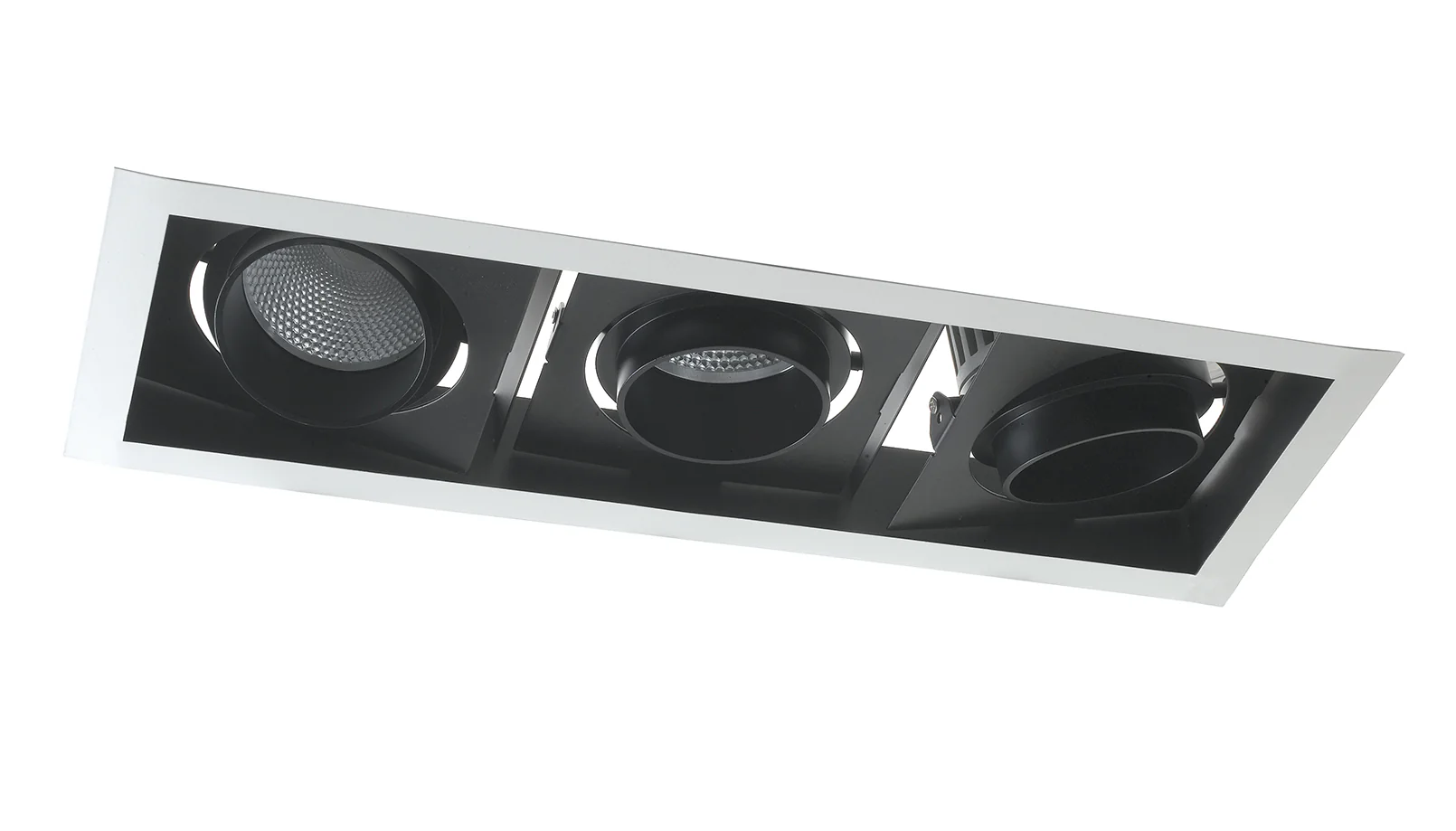 Intec Ugradbeni LED Reflektor Apollo Pravokutni 3x45W 4000K Aluminij Crno-Bijeli