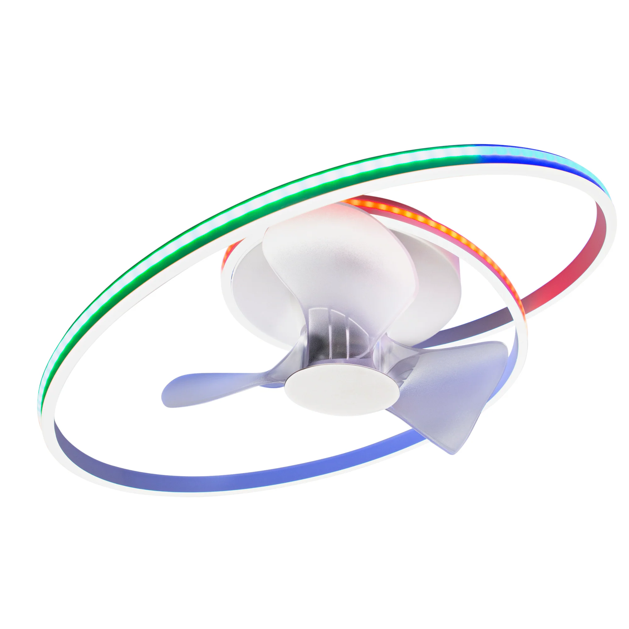 Intec Stropni Ventilator s LED Svjetlom Auster 1x 60W RAINBOW+CCT Aluminij Bijeli