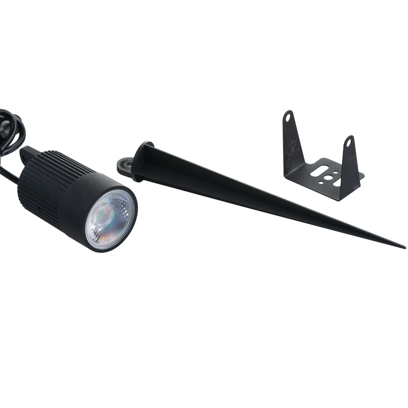 Intec Vanjski LED reflektor sa šiljkom TARGET 1x8W Ø56mm RGB+4000K Crni