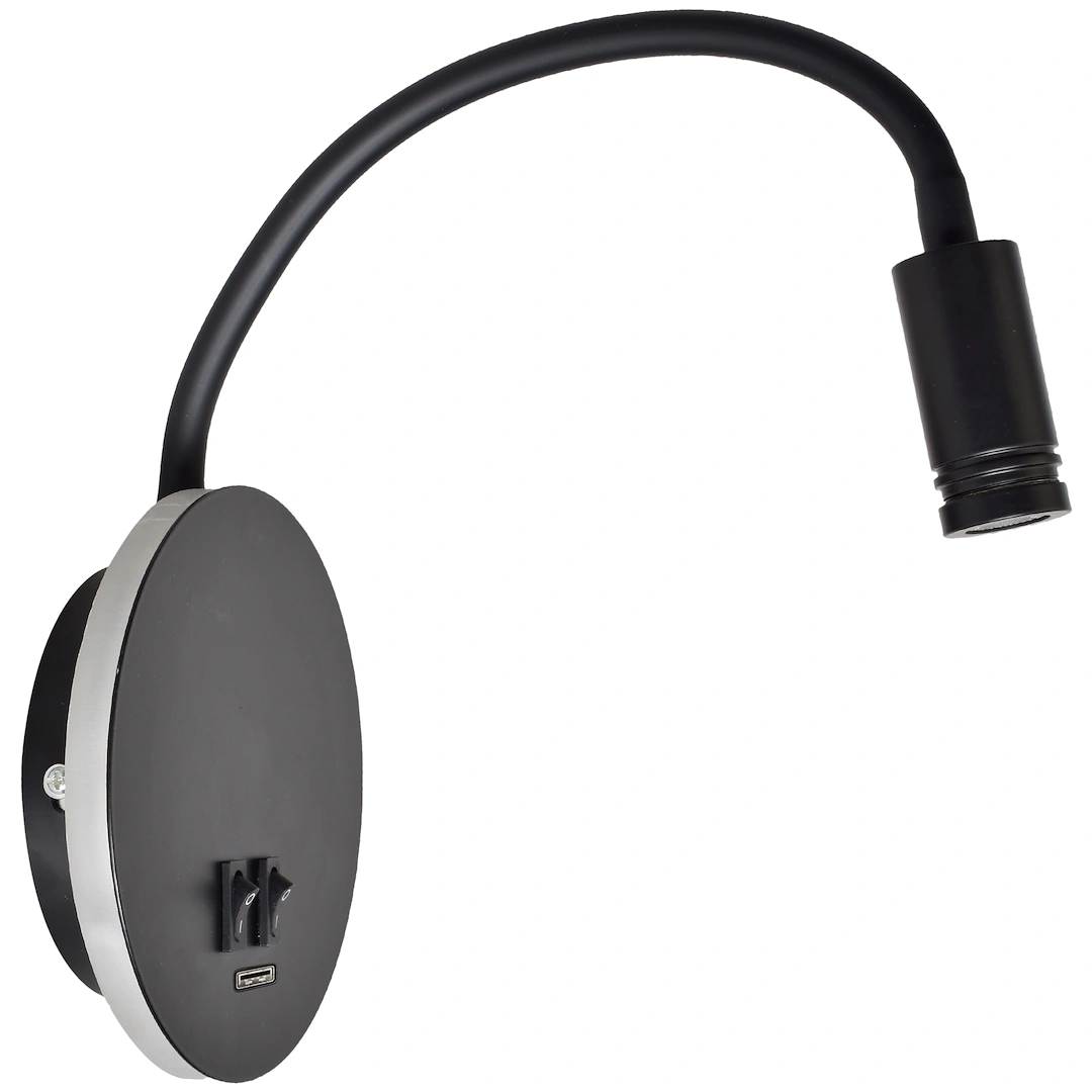 Milagro Zidna lampa 8W+2W Metal/Plastika Crna