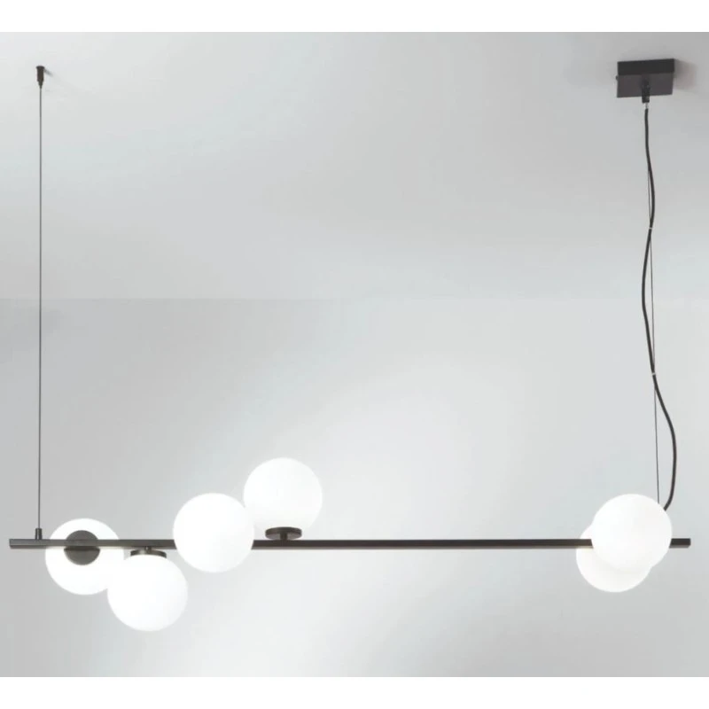 Luce Design Visilica 6xE14 Metal/Staklo Crna/Bijela
